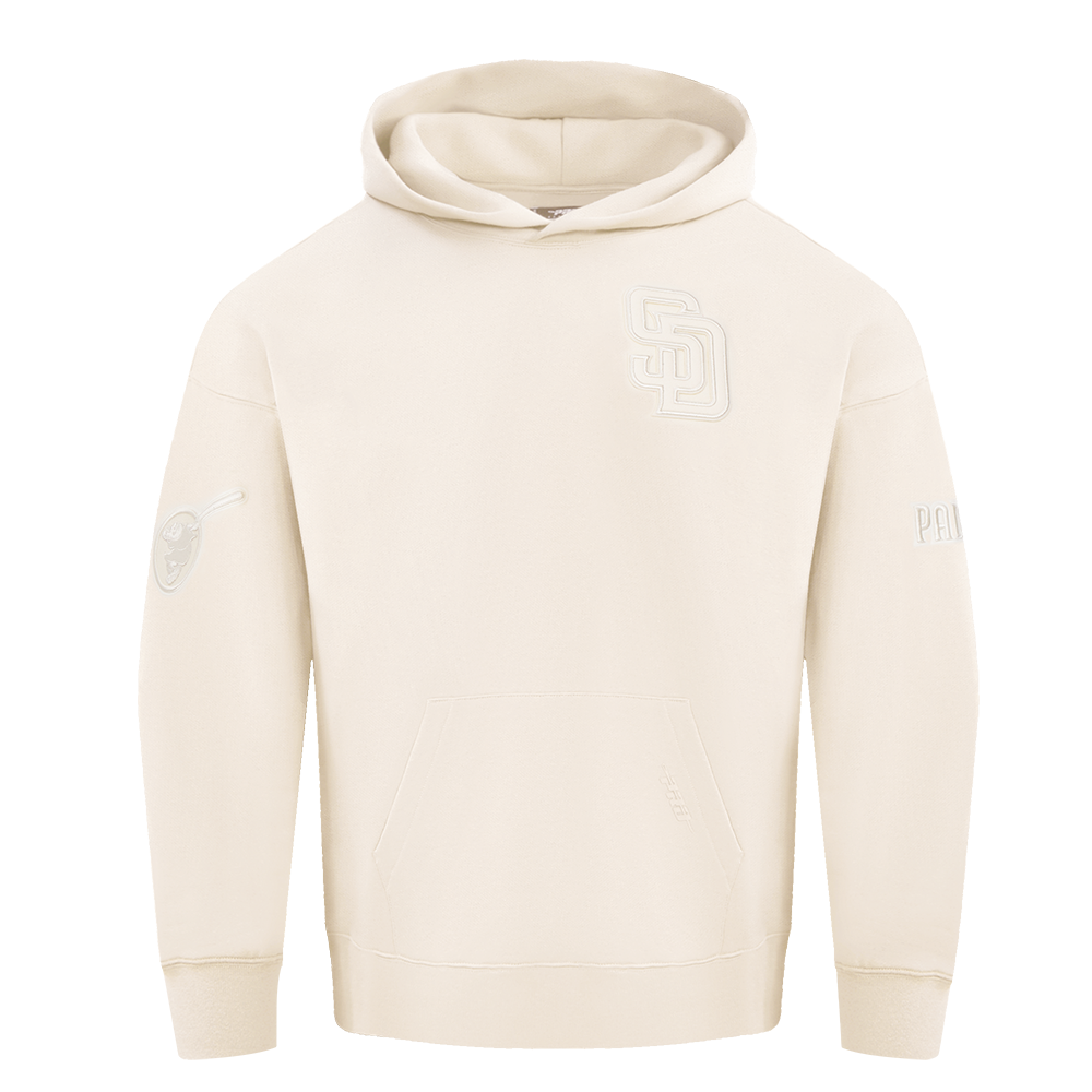 MLB SAN DIEGO PADRES NEUTRAL MEN'S  DROP SHOULDER FLC PO HOODIE (EGGSHELL)