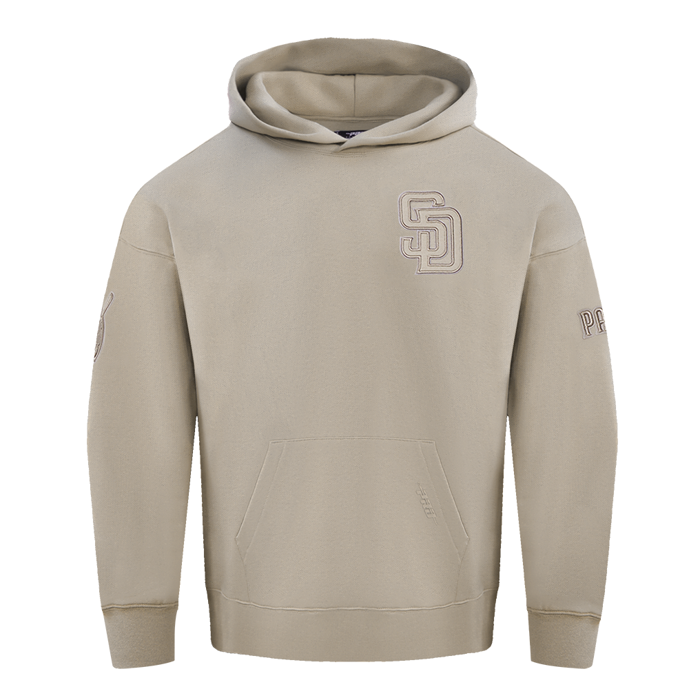 MLB SAN DIEGO PADRES NEUTRAL MEN'S  DROP SHOULDER FLC PO HOODIE (TAUPE)