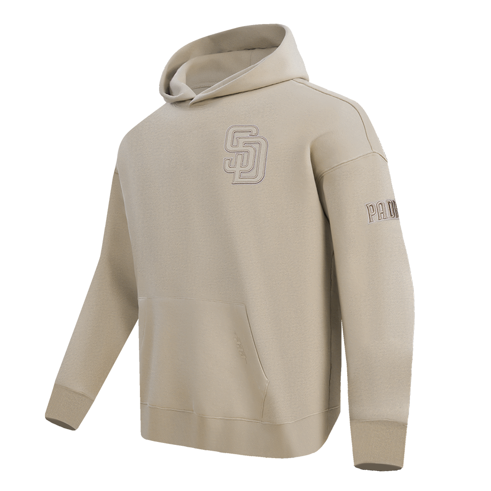 MLB SAN DIEGO PADRES NEUTRAL CHANDAIL À CAPUCHON EN MOLLETON À ÉPAULES TOMBANTES POUR HOMME (TAUPE)