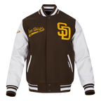 MLB SAN DIEGO PADRES SCRIPT TAIL BLOUSON COLLÉGIAL POUR HOMME (BRUN/BLANC)