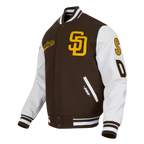 MLB SAN DIEGO PADRES SCRIPT TAIL BLOUSON COLLÉGIAL POUR HOMME (BRUN/BLANC)