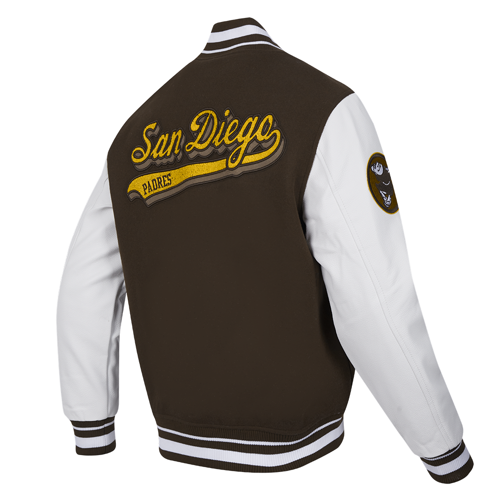 MLB SAN DIEGO PADRES SCRIPT TAIL BLOUSON COLLÉGIAL POUR HOMME (BRUN/BLANC)
