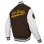 MLB SAN DIEGO PADRES SCRIPT TAIL BLOUSON COLLÉGIAL POUR HOMME (BRUN/BLANC)