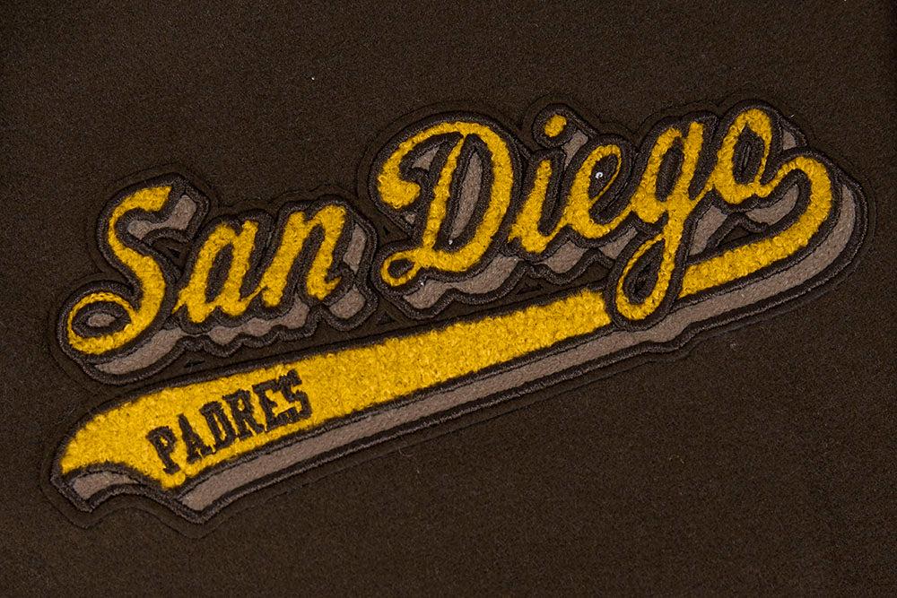 MLB SAN DIEGO PADRES SCRIPT TAIL BLOUSON COLLÉGIAL POUR HOMME (BRUN/BLANC)
