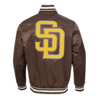 MLB SAN DIEGO PADRES SCRIPT TAIL MEN'S SATIN JACKET (BROWN)