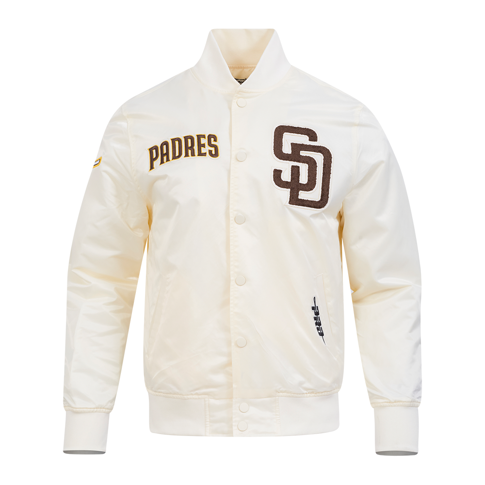 MLB SAN DIEGO PADRES SOUVENIR BLOUSON EN SATIN POUR HOMME (COQUILLE D'ŒUF)