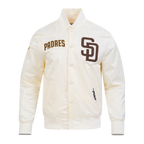 MLB SAN DIEGO PADRES SOUVENIR BLOUSON EN SATIN POUR HOMME (COQUILLE D'ŒUF)