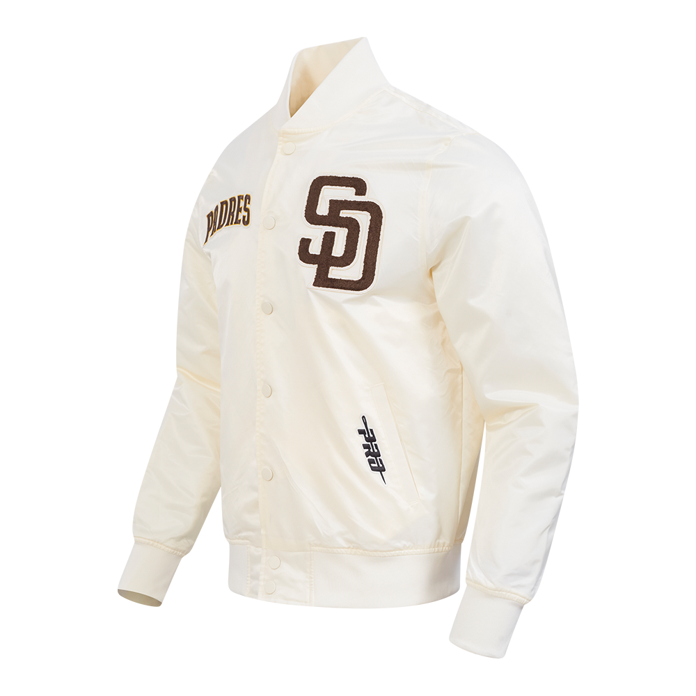 MLB SAN DIEGO PADRES SOUVENIR BLOUSON EN SATIN POUR HOMME (COQUILLE D'ŒUF)