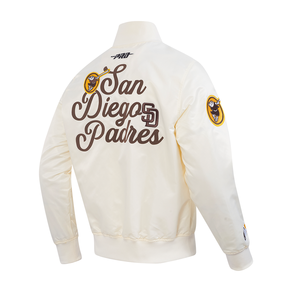 MLB SAN DIEGO PADRES SOUVENIR BLOUSON EN SATIN POUR HOMME (COQUILLE D'ŒUF)