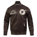 MLB SAN DIEGO PADRES MODERN ORIGINALS MEN'S SATIN JACKET (BROWN)