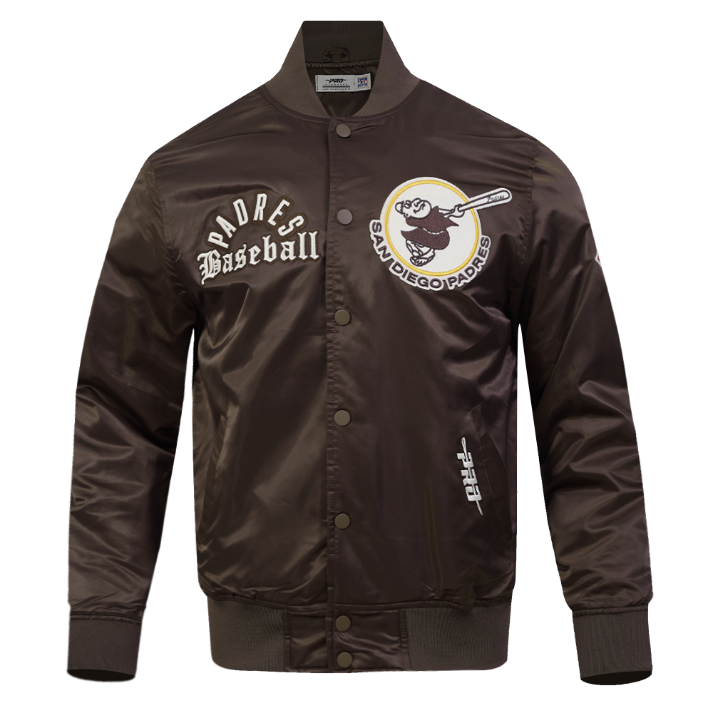 MLB SAN DIEGO PADRES MODERN ORIGINALS MEN'S SATIN JACKET (BROWN)