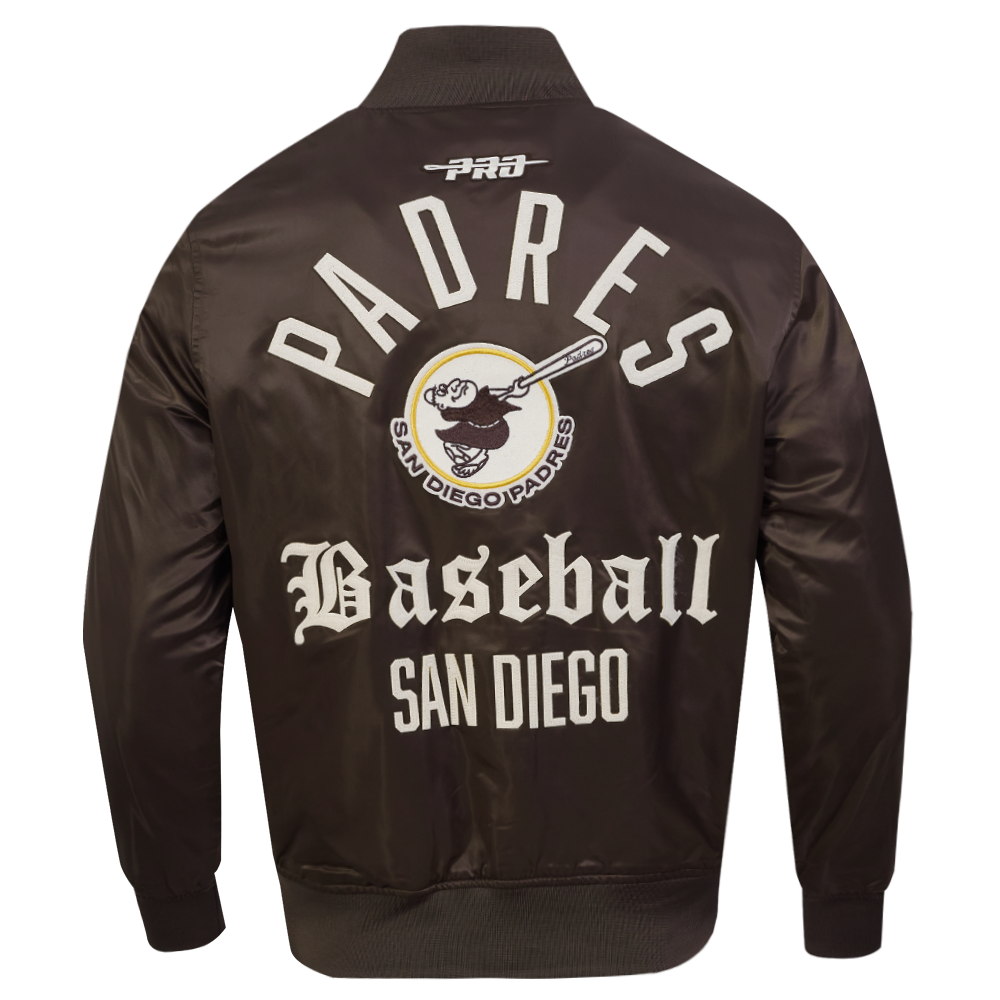 MLB SAN DIEGO PADRES MODERN ORIGINALS MEN'S SATIN JACKET (BROWN)