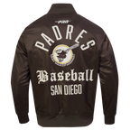 MLB SAN DIEGO PADRES MODERN ORIGINALS MEN'S SATIN JACKET (BROWN)