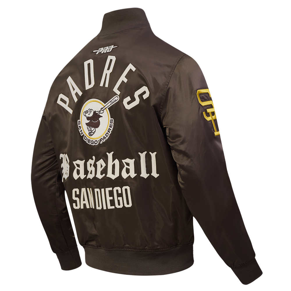 MLB SAN DIEGO PADRES MODERN ORIGINALS MEN'S SATIN JACKET (BROWN)