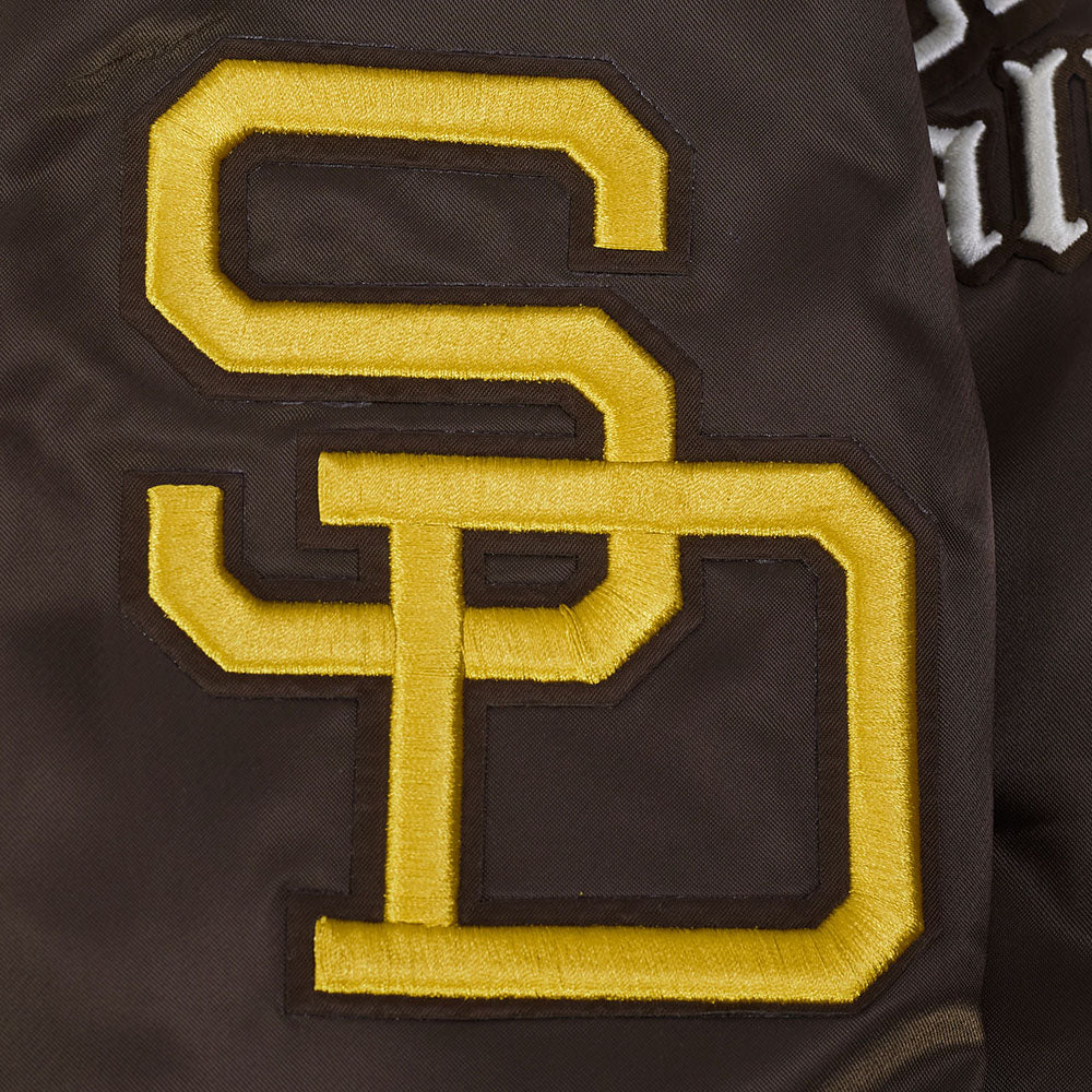 MLB SAN DIEGO PADRES MODERN ORIGINALS MEN'S SATIN JACKET (BROWN)