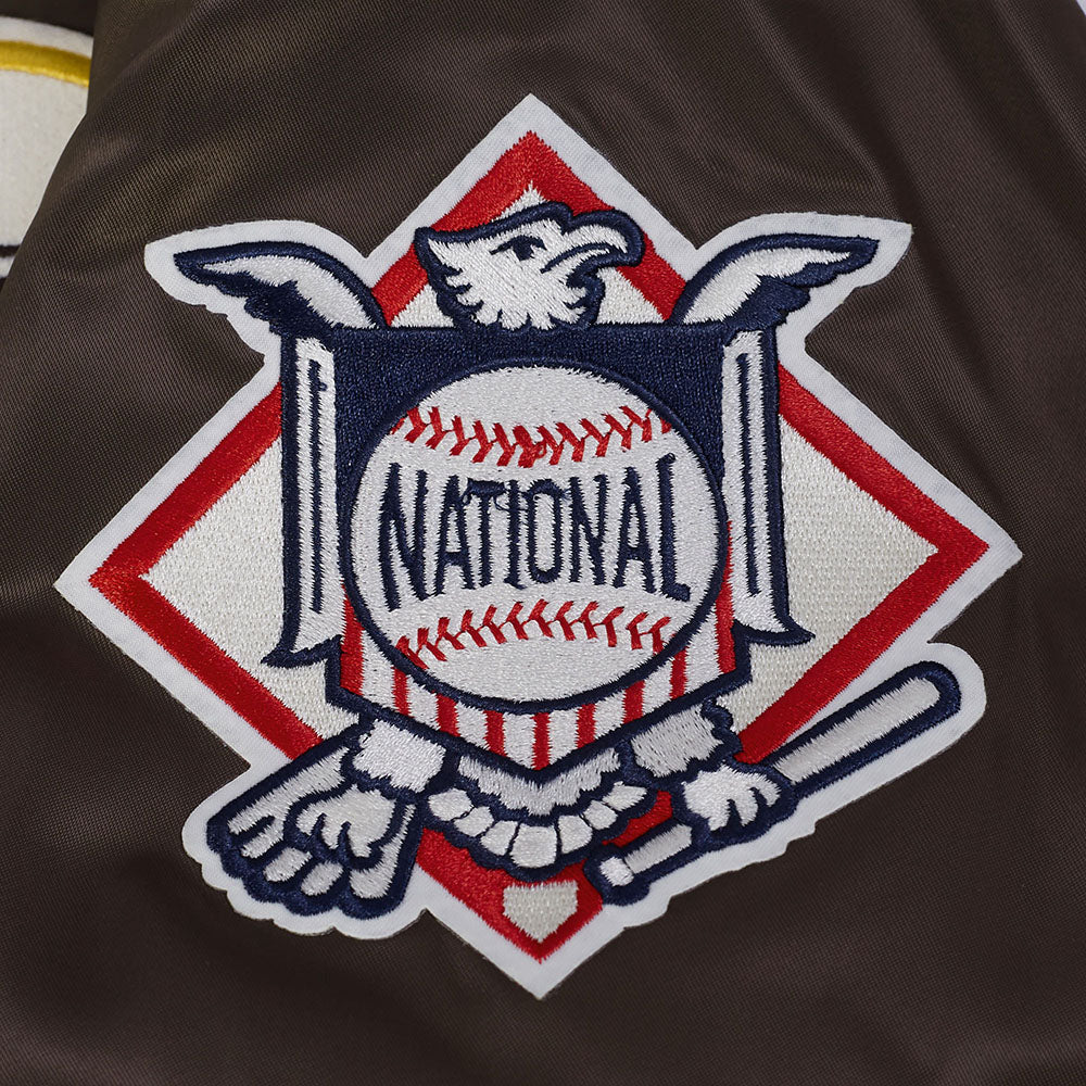 MLB SAN DIEGO PADRES MODERN ORIGINALS MEN'S SATIN JACKET (BROWN)