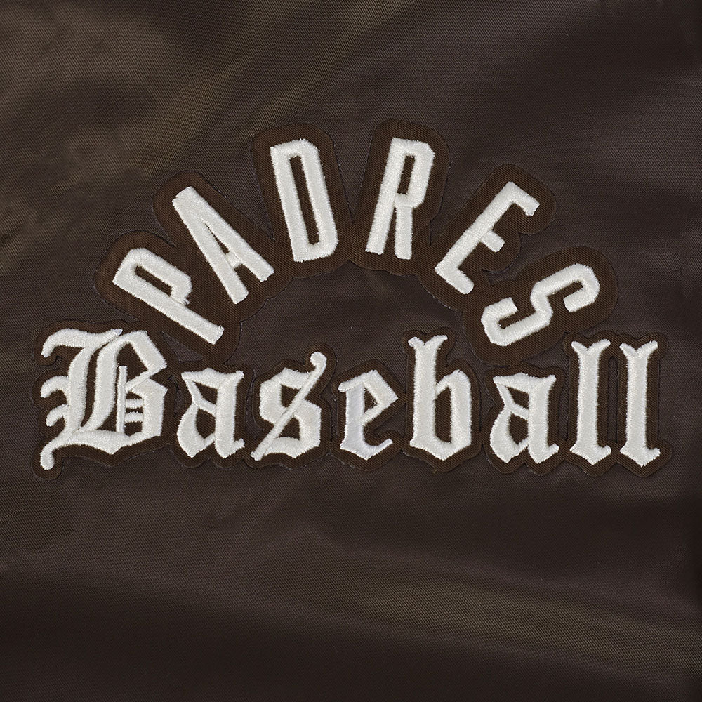MLB SAN DIEGO PADRES MODERN ORIGINALS MEN'S SATIN JACKET (BROWN)