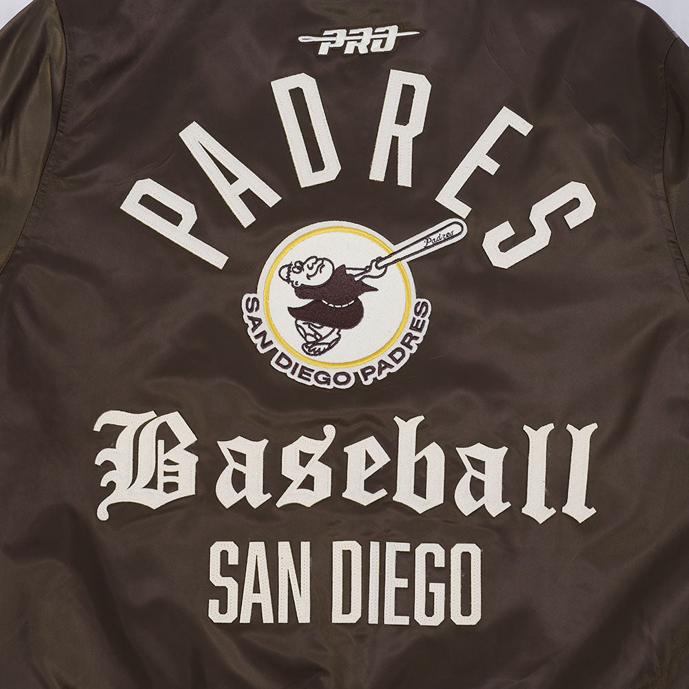 MLB SAN DIEGO PADRES MODERN ORIGINALS MEN'S SATIN JACKET (BROWN)