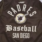 MLB SAN DIEGO PADRES MODERN ORIGINALS MEN'S SATIN JACKET (BROWN)