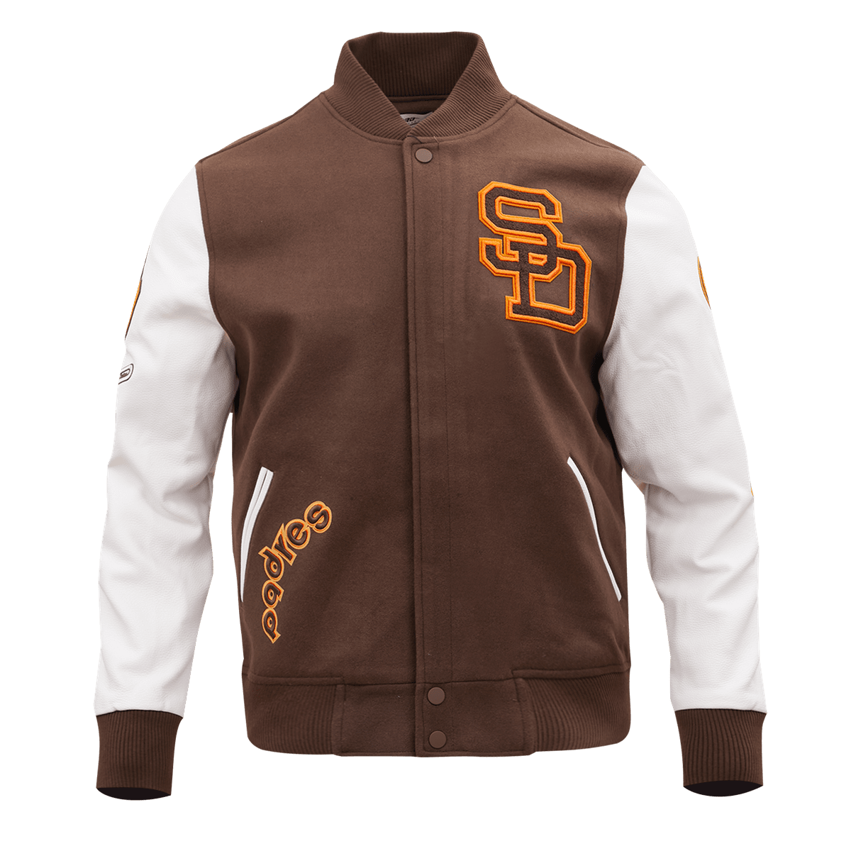 MLB SAN DIEGO PADRES CLASSIC WOOL MEN'S VARSITY JACKET (BROWN/WHITE)