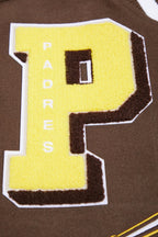 MLB SAN DIEGO PADRES MASH UP MEN'S RIB WOOL VARSITY JACKET (BROWN/WHITE)