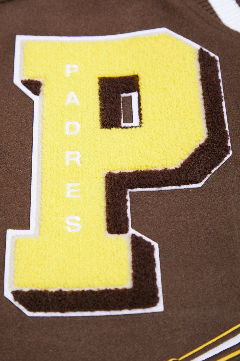 MLB SAN DIEGO PADRES MASH UP MEN'S RIB WOOL VARSITY JACKET (BROWN/WHITE)