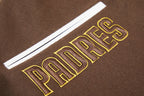 MLB SAN DIEGO PADRES MASH UP MEN'S RIB WOOL VARSITY JACKET (BROWN/WHITE)