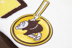 MLB SAN DIEGO PADRES MASH UP MEN'S RIB WOOL VARSITY JACKET (BROWN/WHITE)
