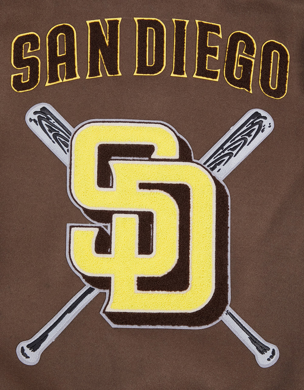 MLB SAN DIEGO PADRES MASH UP MEN'S RIB WOOL VARSITY JACKET (BROWN/WHITE)