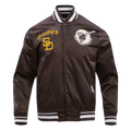 MLB SAN DIEGO PADRES RETRO CLASSIC BLOUSON EN SATIN À BORDS CÔTELÉS POUR HOMME (BRUN)