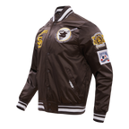 MLB SAN DIEGO PADRES RETRO CLASSIC BLOUSON EN SATIN À BORDS CÔTELÉS POUR HOMME (BRUN)