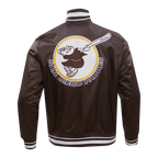MLB SAN DIEGO PADRES RETRO CLASSIC BLOUSON EN SATIN À BORDS CÔTELÉS POUR HOMME (BRUN)
