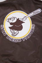 MLB SAN DIEGO PADRES RETRO CLASSIC BLOUSON EN SATIN À BORDS CÔTELÉS POUR HOMME (BRUN)