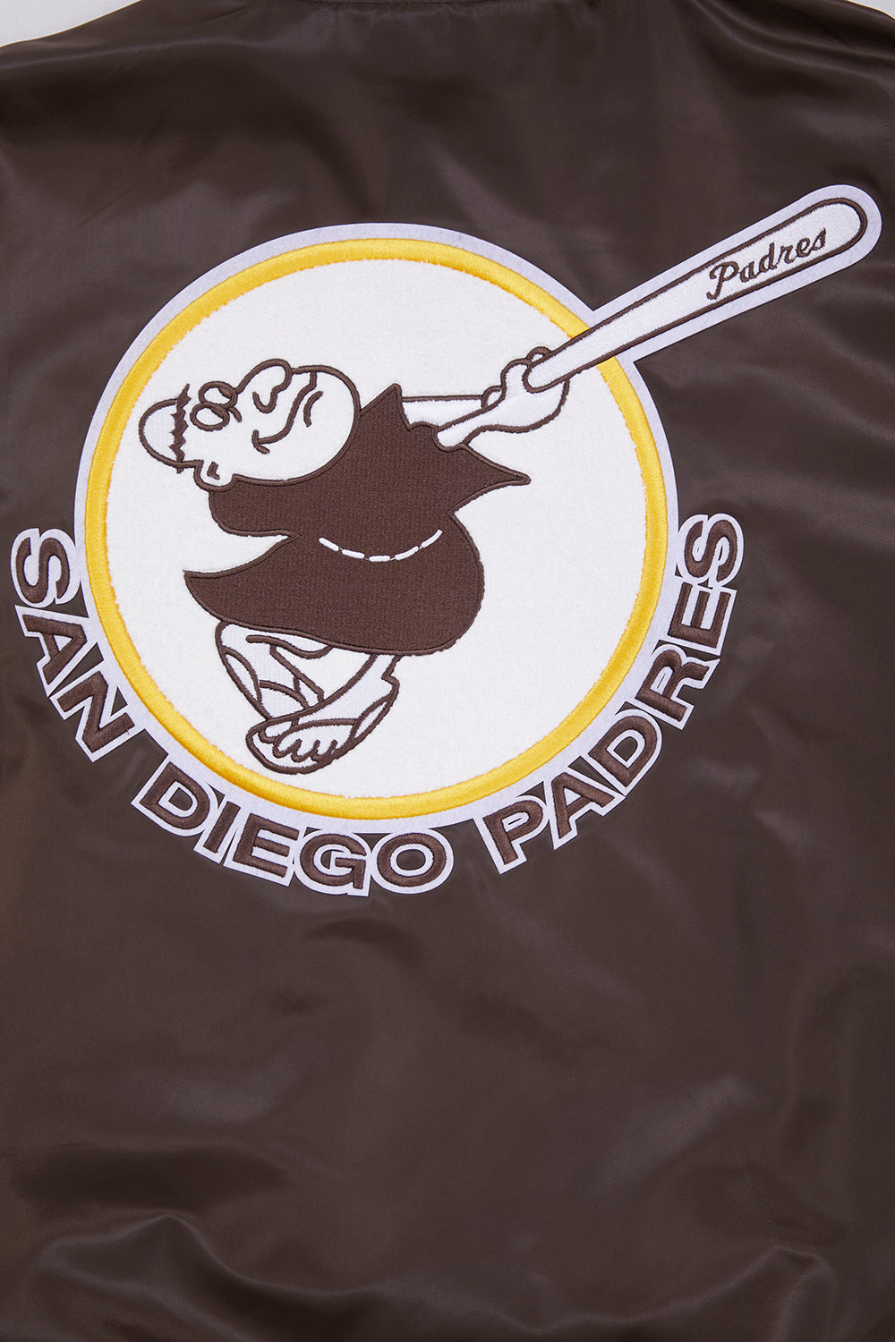 MLB SAN DIEGO PADRES RETRO CLASSIC BLOUSON EN SATIN À BORDS CÔTELÉS POUR HOMME (BRUN)