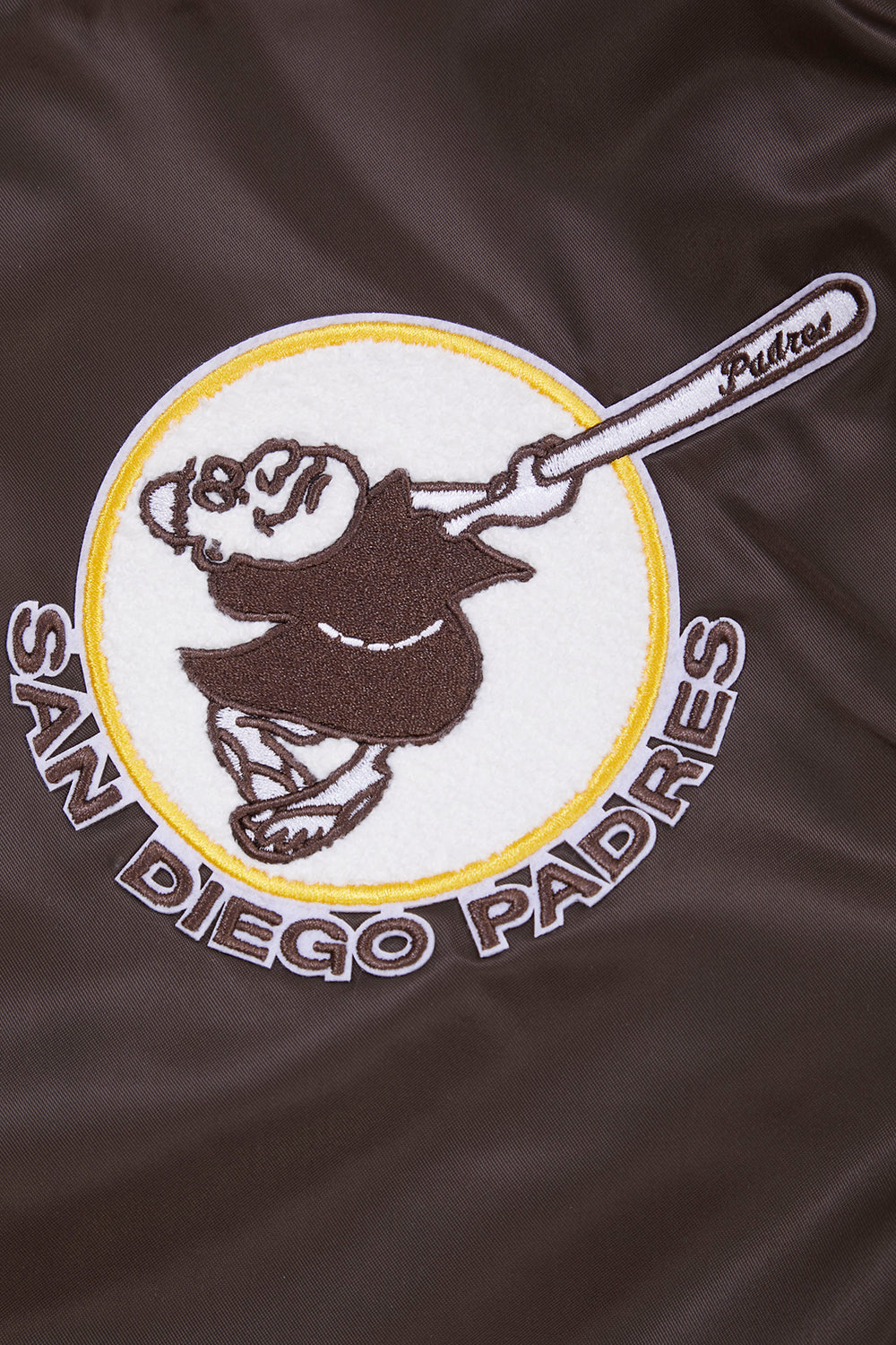 MLB SAN DIEGO PADRES RETRO CLASSIC BLOUSON EN SATIN À BORDS CÔTELÉS POUR HOMME (BRUN)