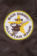 MLB SAN DIEGO PADRES RETRO CLASSIC BLOUSON EN SATIN À BORDS CÔTELÉS POUR HOMME (BRUN)
