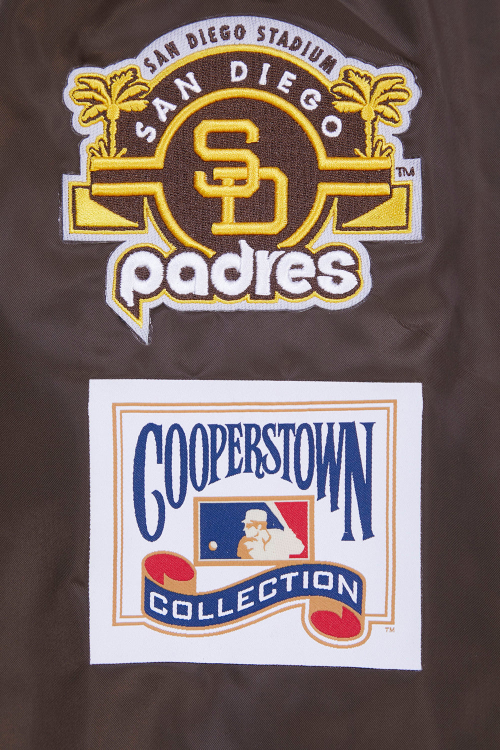 MLB SAN DIEGO PADRES RETRO CLASSIC BLOUSON EN SATIN À BORDS CÔTELÉS POUR HOMME (BRUN)