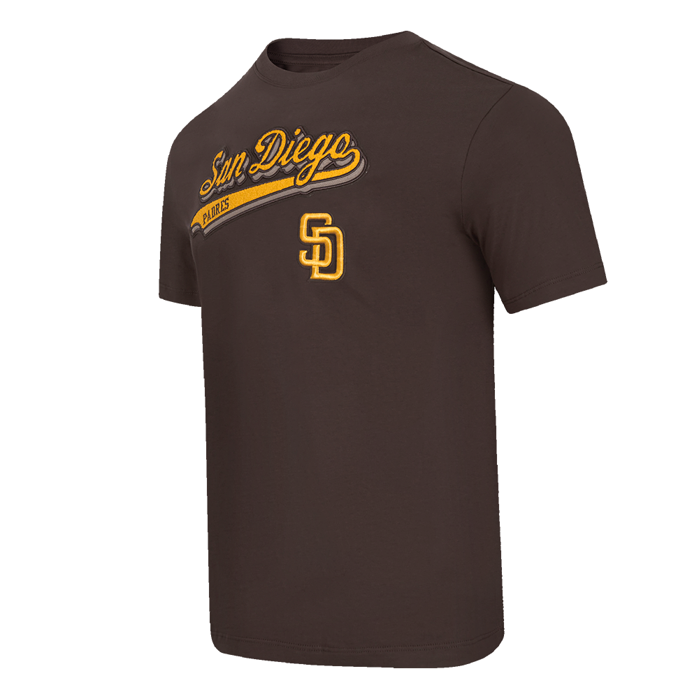 MLB SAN DIEGO PADRES SCRIPT TAIL WOMEN'S BOYFRIEND TOP (BROWN)
