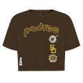 MLB SAN DIEGO PADRES RETRO CLASSIC HAUT À COUPE CARRÉE POUR FEMME (BRUN)