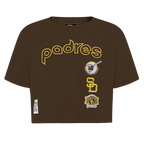 MLB SAN DIEGO PADRES RETRO CLASSIC HAUT À COUPE CARRÉE POUR FEMME (BRUN)