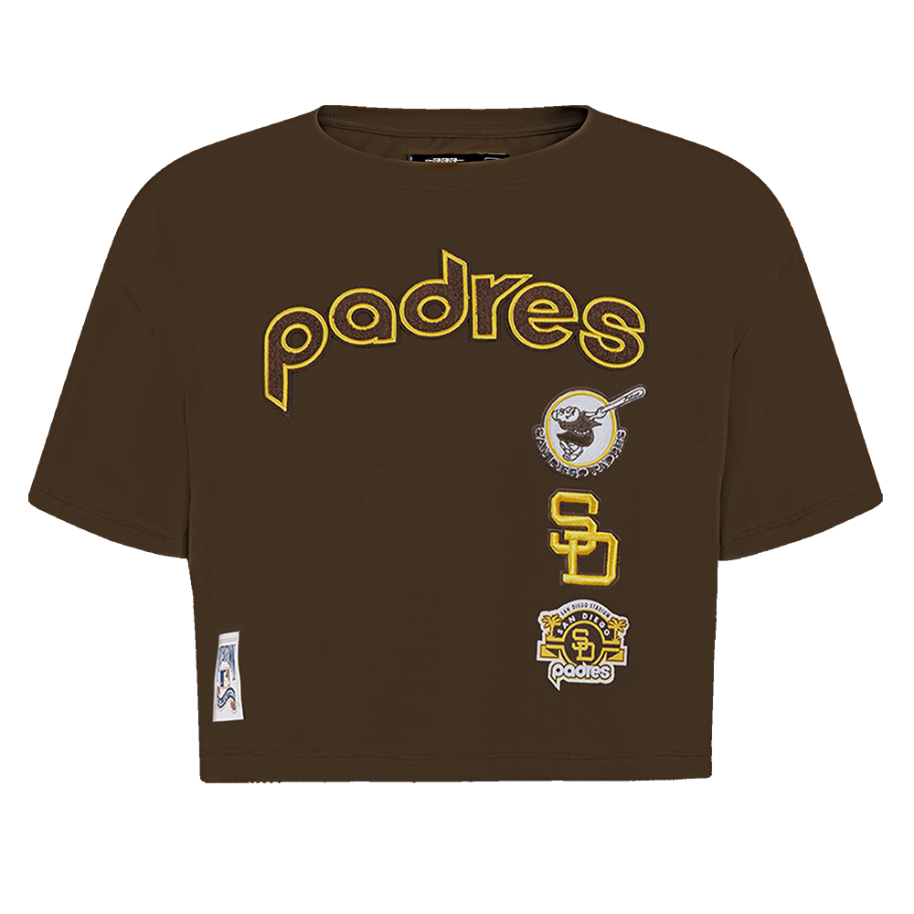 MLB SAN DIEGO PADRES RETRO CLASSIC HAUT À COUPE CARRÉE POUR FEMME (BRUN)