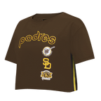 MLB SAN DIEGO PADRES RETRO CLASSIC HAUT À COUPE CARRÉE POUR FEMME (BRUN)
