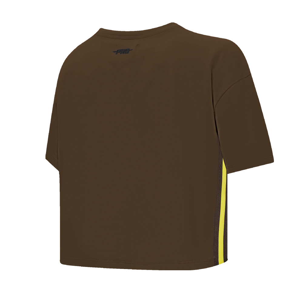 MLB SAN DIEGO PADRES RETRO CLASSIC HAUT À COUPE CARRÉE POUR FEMME (BRUN)