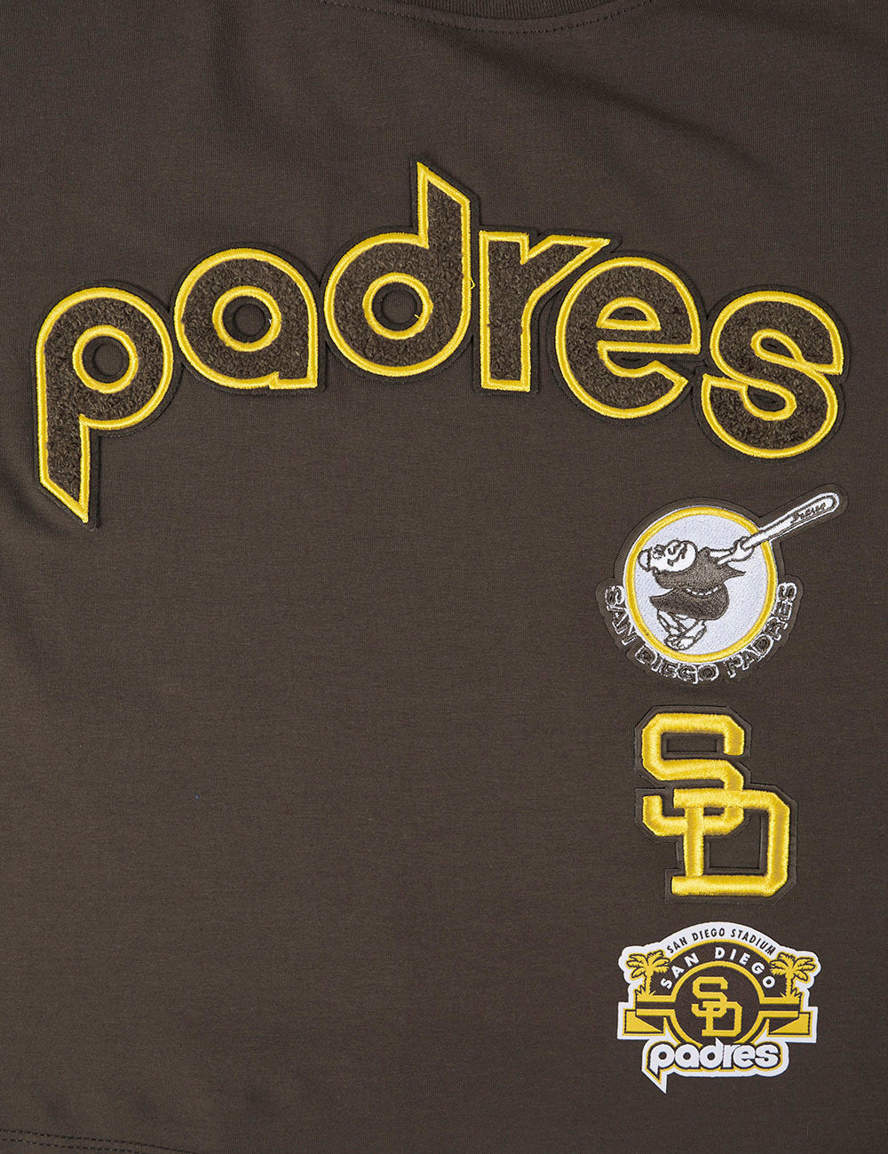 MLB SAN DIEGO PADRES RETRO CLASSIC HAUT À COUPE CARRÉE POUR FEMME (BRUN)