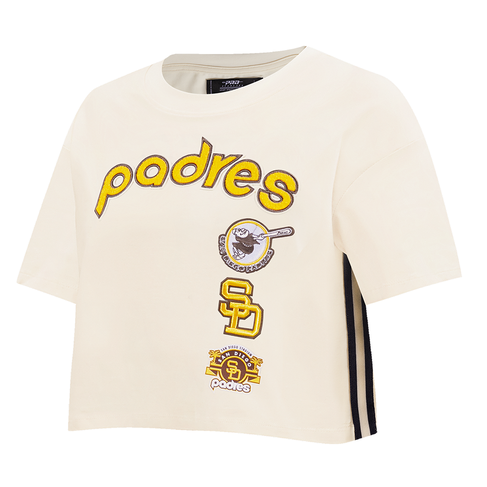 MLB SAN DIEGO PADRES RETRO CLASSIC WOMEN'S BOXY TOP (EGGSHELL)