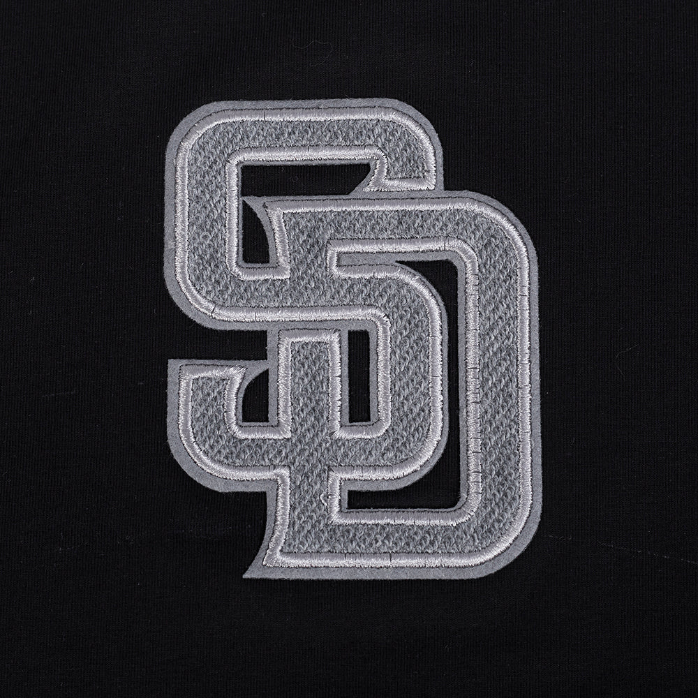 MLB SAN DIEGO PADRES REVERSE FRENCH TERRY WOMEN'S SINGLE JERSEY BOXY TOP (BLACK)