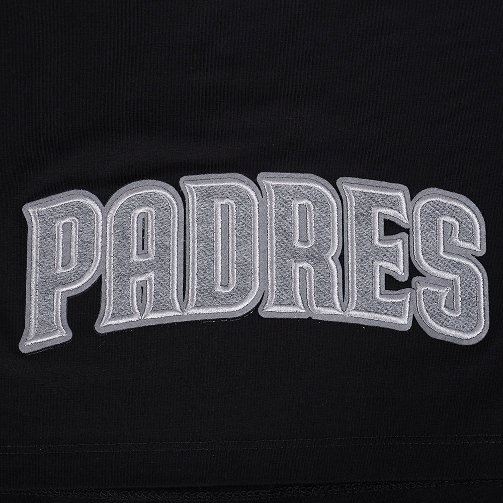 MLB SAN DIEGO PADRES REVERSE FRENCH TERRY WOMEN'S SINGLE JERSEY BOXY TOP (BLACK)