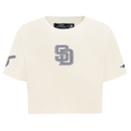 MLB SAN DIEGO PADRES REVERSE FRENCH TERRY HAUT EN JERSEY SIMPLE À COUPE CARRÉE POUR FEMME (COQUILLE D'ŒUF)