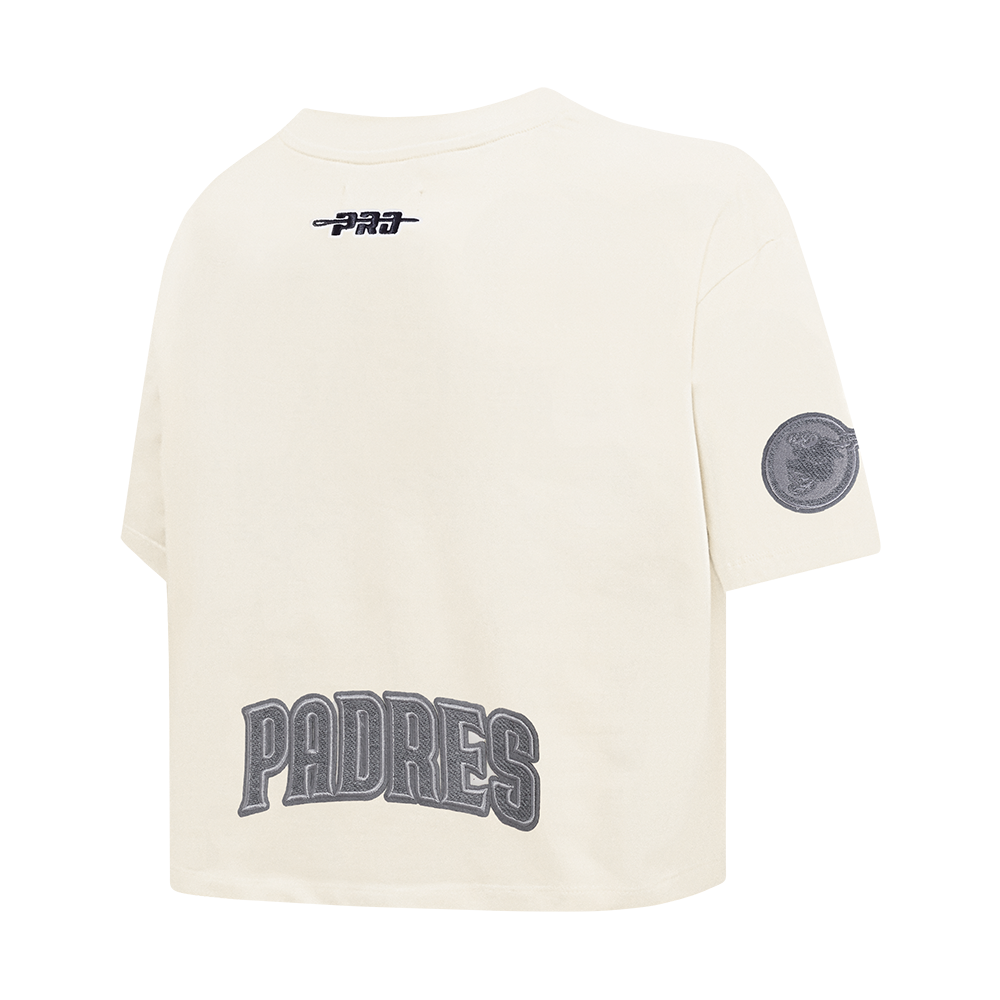 MLB SAN DIEGO PADRES REVERSE FRENCH TERRY HAUT EN JERSEY SIMPLE À COUPE CARRÉE POUR FEMME (COQUILLE D'ŒUF)