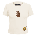 MLB SAN DIEGO PADRES GAME DAY CLASSICS WOMEN'S SINGLE JERSEY BABY DOLL TOP (EGGSHELL)